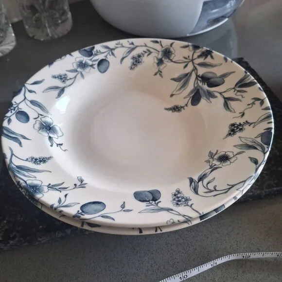 Vintage Claytan Blue Floral Ceramic Flatware Set of 7 pcs - Picture 5 of 13